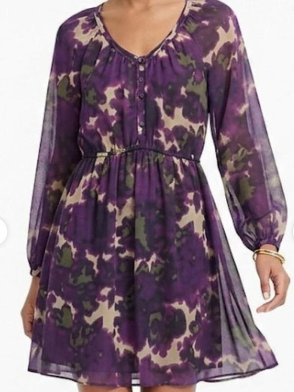 J.Crew Maisie Purple Abstract Floral Silk Dress Size 8